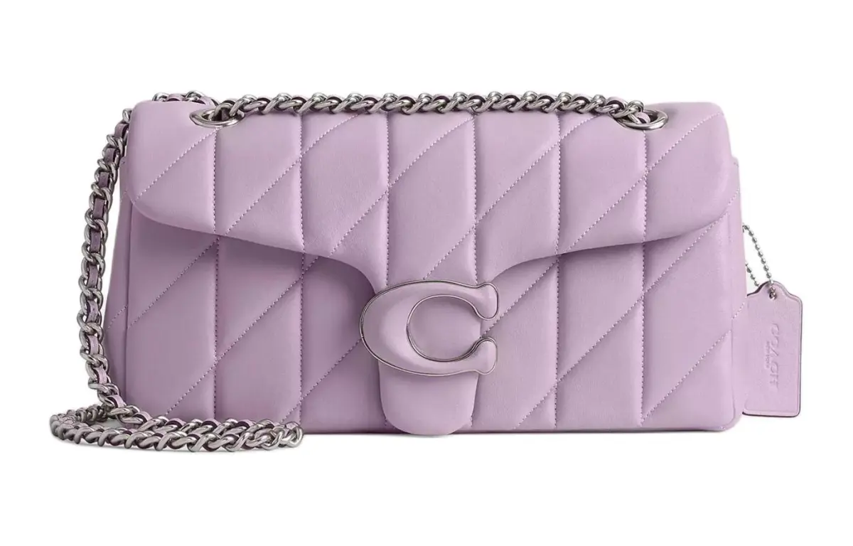 COACH Tabby Nappa Leather Hobo Bag, Crossbody Bag, Shoulder Bag Medium Women's Light Purple