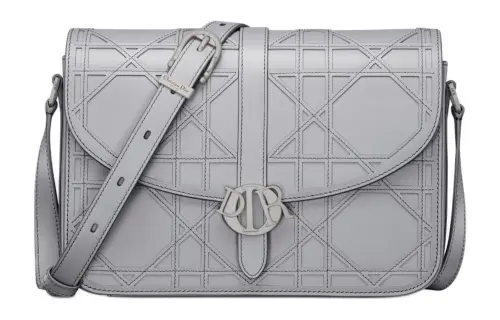 DIOR Cannage Cosmo Leather Shoulder Bag, Crossbody Bag Men's Gray