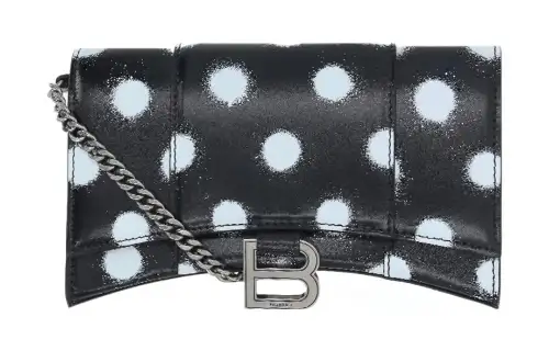 Balenciaga Luggage Collection Leather Wallet Women's Black/White