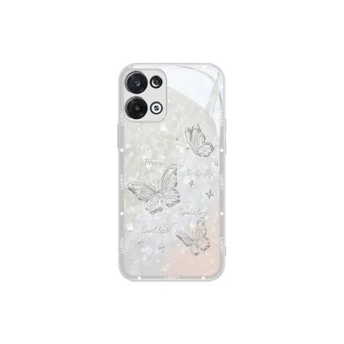 Beautiful ten cents MSMF glass material niche fashion ins style metal butterfly high-end internet celebrity personality mobile phone case suitable for OPPOK11/K10/FINDX7/X6PRO/RENO11/10/RENO9/8 girls
