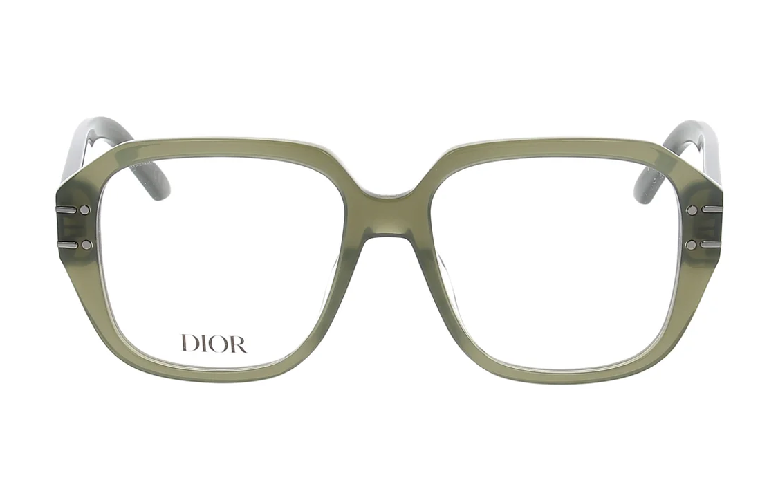 DIOR Acetate Rectangular Eyeglass Frames Unisex Green