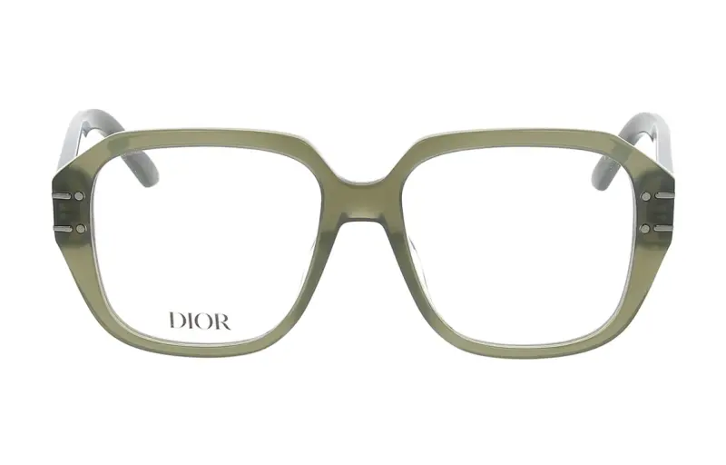 DIOR Acetate Rectangular Eyeglass Frames Unisex Green