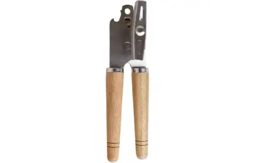 Zara home classic steel and acacia wood can opener for home use kitchen storage/tools light gray 4.7 x 18.0 x 4.2 cm