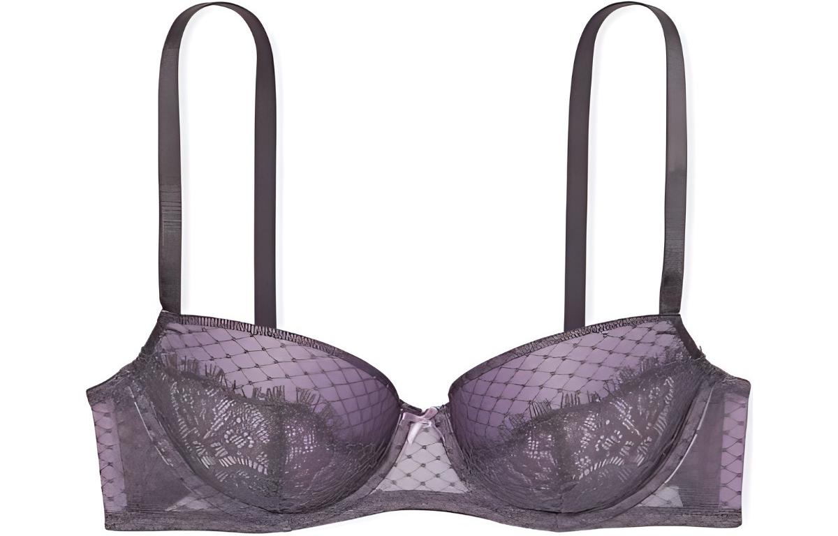 Женский бюстгальтер Victoria's Secret с сеткой (лилово-серый)