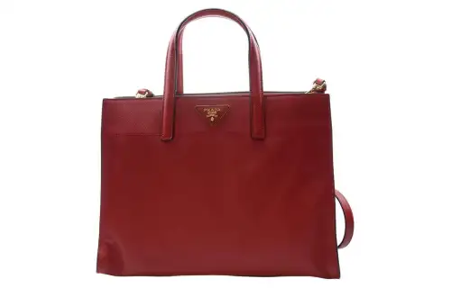 PRADA Cow Leather Shoulder Bag, Crossbody Bag, Handbag Women's Red
