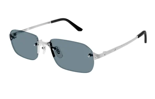 CARTIER Rectangular Sunglasses Men's Silver
