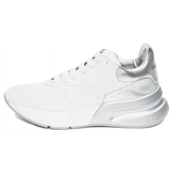 Alexander McQueen Casual Shoes Men Low-Top White Silver
