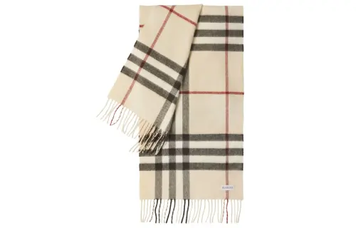 Burberry Checked Fringed-Edge Scarf