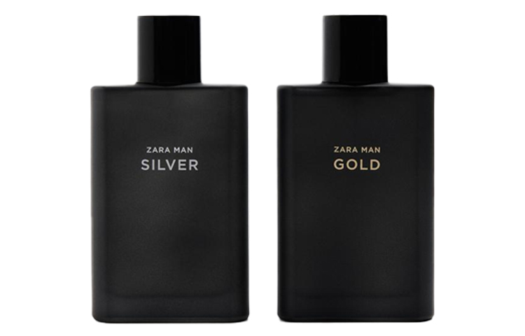 ZARA Men's Silver Gold Light Perfume Set Men's 90ml+90ml
