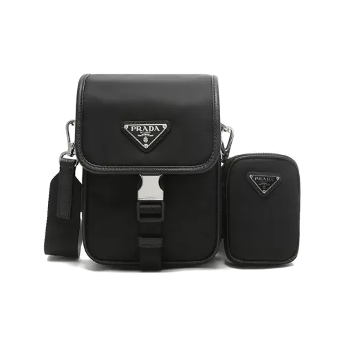 PRADA Re Nylon Cell Phone Pouch, Crossbody Bag, Shoulder Bag Men's Black