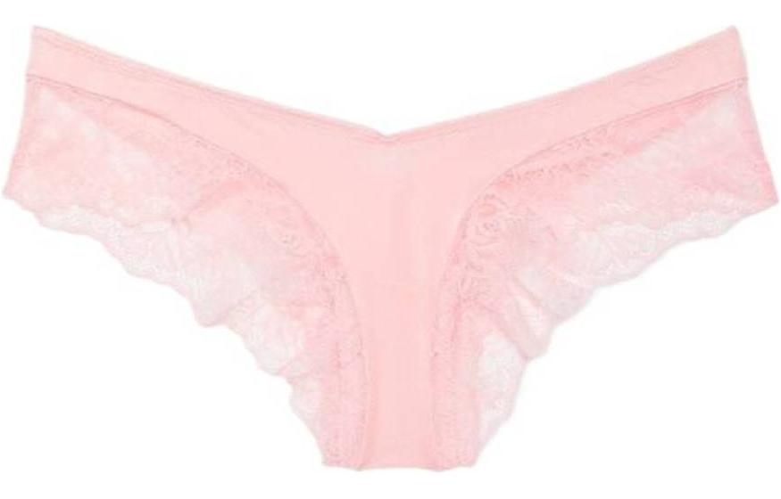 Женские трусы Victoria's Secret (розовые с кружевом)