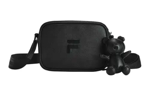 FILA FUSION Pu Shoulder Bag, Crossbody Bag Regular Unisex Pitch Black