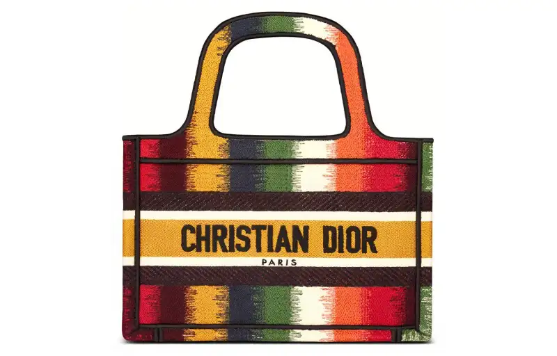DIOR BookTote Embroidery Shoulder Bag, Crossbody Bag, Handbag Mini Women's Multicolor