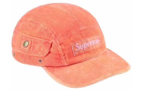 Supreme Cotton Corduroy Baseball Caps Unisex Orange