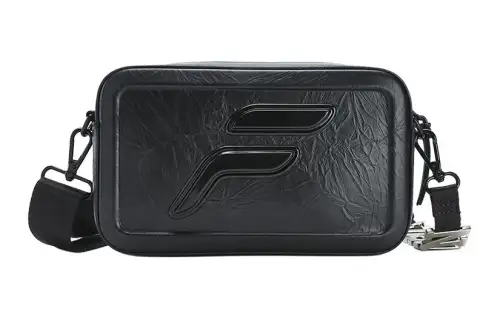 FILA FUSION Polyurethane Camera Bag, Crossbody Bag Unisex Pitch Black