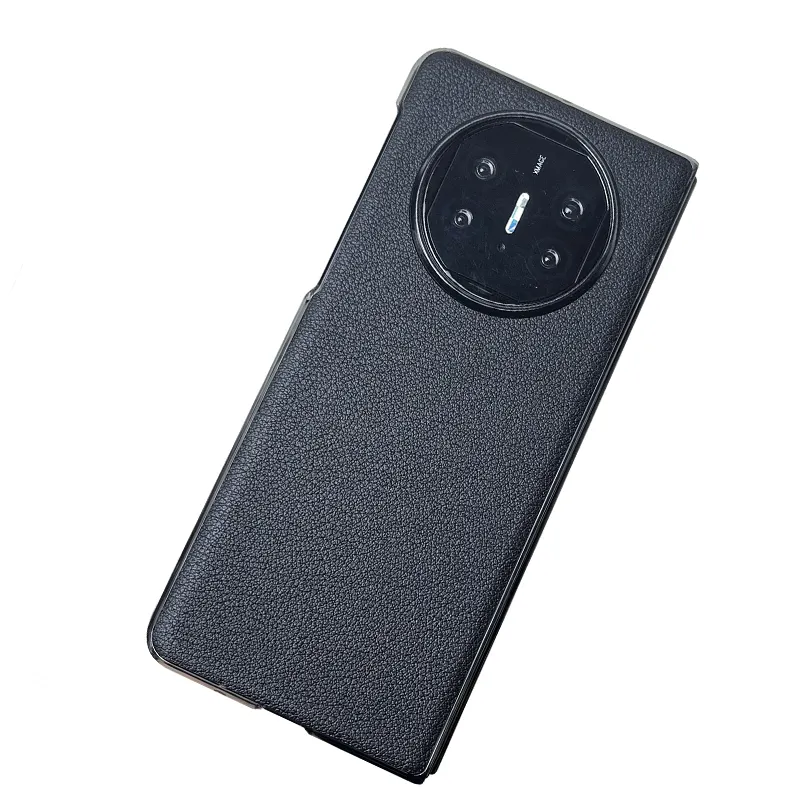 Baohuguang Genuine leather material, simple personality, high-quality leather, great touch, full lens protection, anti-fall, light luxury classic mobile phone case, suitable for Huawei folding matex5 matex3, business style minimalist style