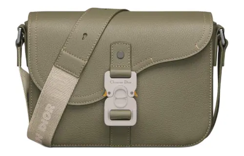 DIOR Saddle Grained Calfskin Saddle Messenger Bag, Crossbody Bag, Shoulder Bag Men's Khaki