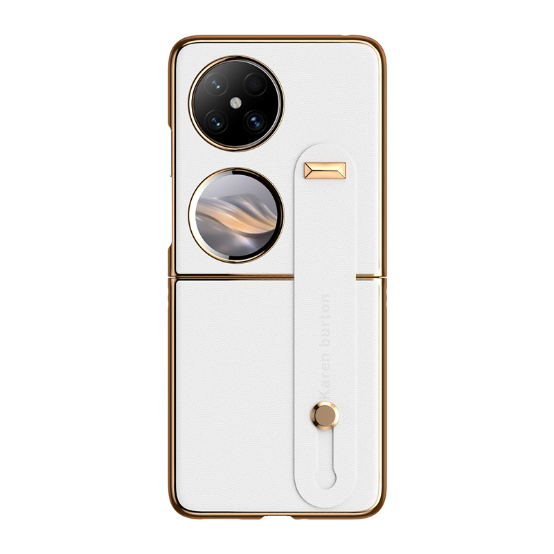 Eunice UUNS ABS+PC material flip-top genuine leather business luxury smart window high-end sense ultra-thin folding light luxury anti-fingerprint multi-color hand strap holder optional mobile phone case Huawei HUAWEI pocket 2