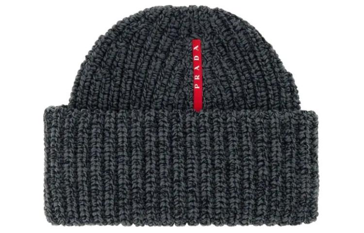 PRADA Recycled Polyester, Polyester Beanies Women's Gray