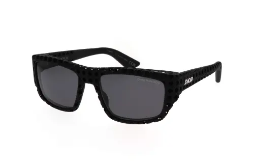 DIOR Nylon Irregular Shape Sunglasses Unisex Black