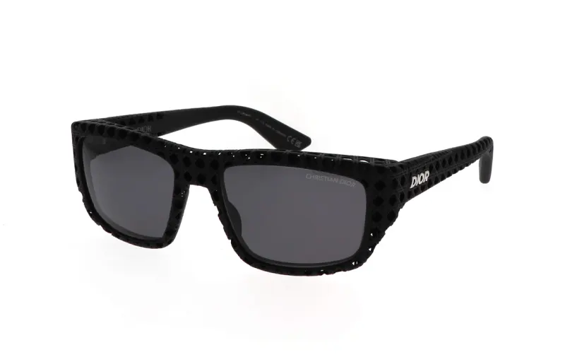 DIOR Nylon Irregular Shape Sunglasses Unisex Black