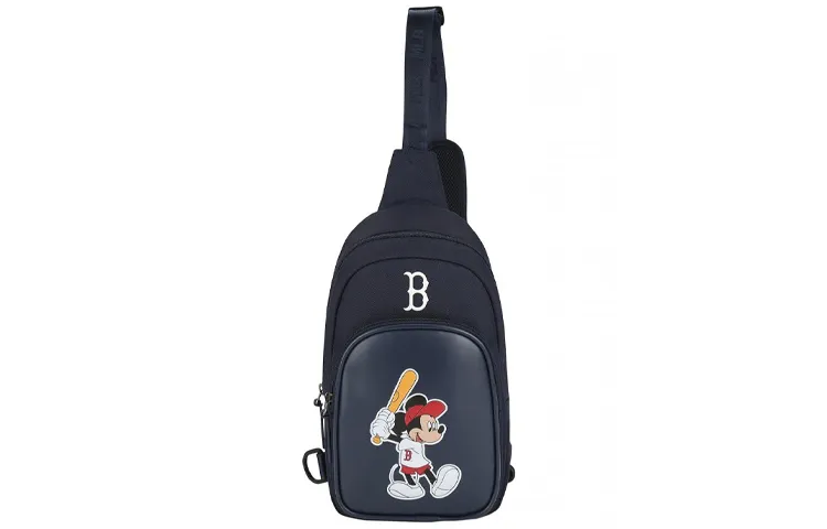 MLB Disney Mickey Mouse Polyester Shoulder Bag Unisex Army Blue
