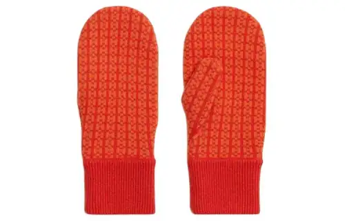 HERMES Knit Gloves Women's Orange