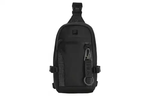 FILA Zip Closure Fabric Sling Bag Extra Small Men's Jet Black