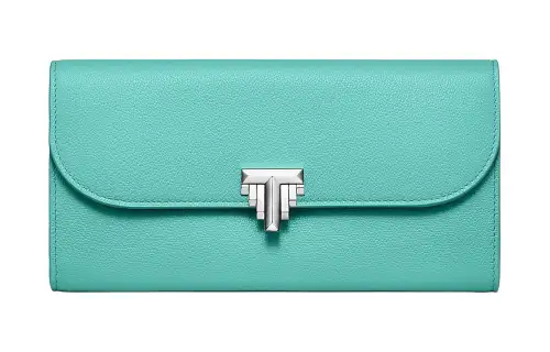 TIFFANY & CO. Tiffany T Leather Wallet Women's Blue