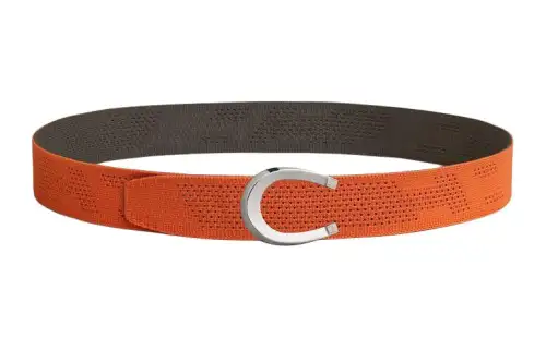 HERMES Nylon Palladium Plated Metal Leather Belts Men's Width 3.8cm