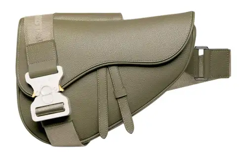 DIOR Grained Calfskin Saddle Bag, Messenger Bag, Crossbody Bag, Shoulder Bag Men's Khaki