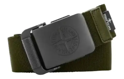 STONE ISLAND Brand Logo Smooth Buckle Belts Men's Green