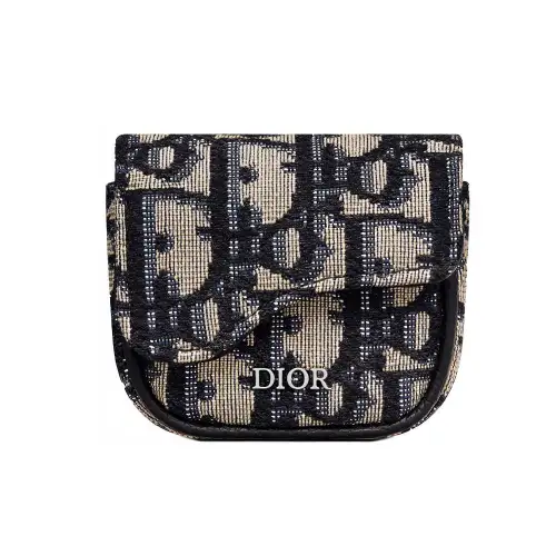DIOR Saddle Nylon Saddle Bag, Wrist Bag Unisex Beige And Black