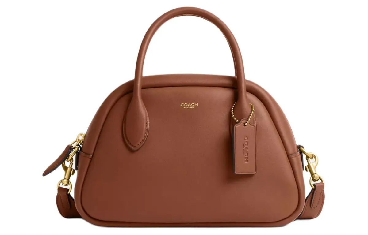COACH Borough Leather Handbag, Shoulder Bag, Crossbody Bag Medium Women's Brown