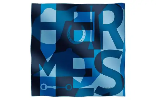 HERMES Scarves Men's Marine Blue