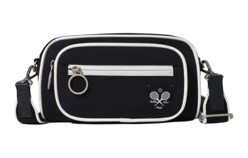 FILA Nylon Small Square Bag, Shoulder Bag, Crossbody Bag Mini Unisex Black & White