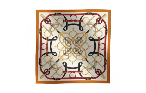 HERMES Silk Scarves Women's Orange