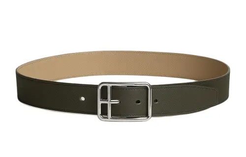 HERMES Leather Belts Men's Width 3.8cm