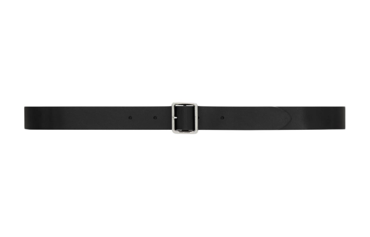 SAINT LAURENT Hublot Buckle Thin Belt