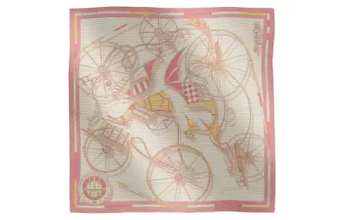 HERMES Silk Scarves Women's Pink