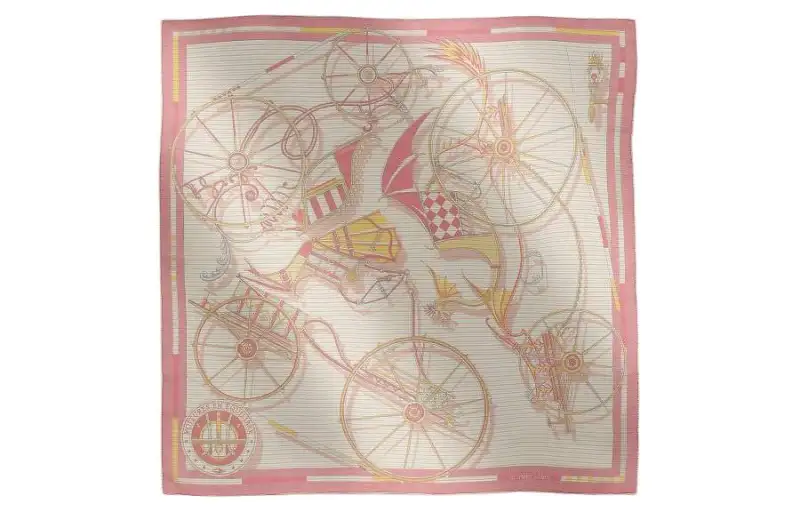 HERMES Silk Scarves Women's Pink
