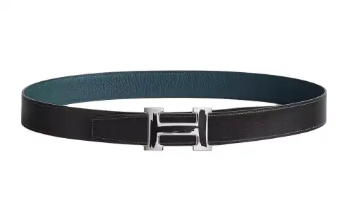 HERMES Leather Belts Men's Width 3.2cm