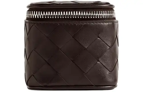 Bottega Veneta Cow Leather Watch Box Storage Bag Men's Chocolate Brown