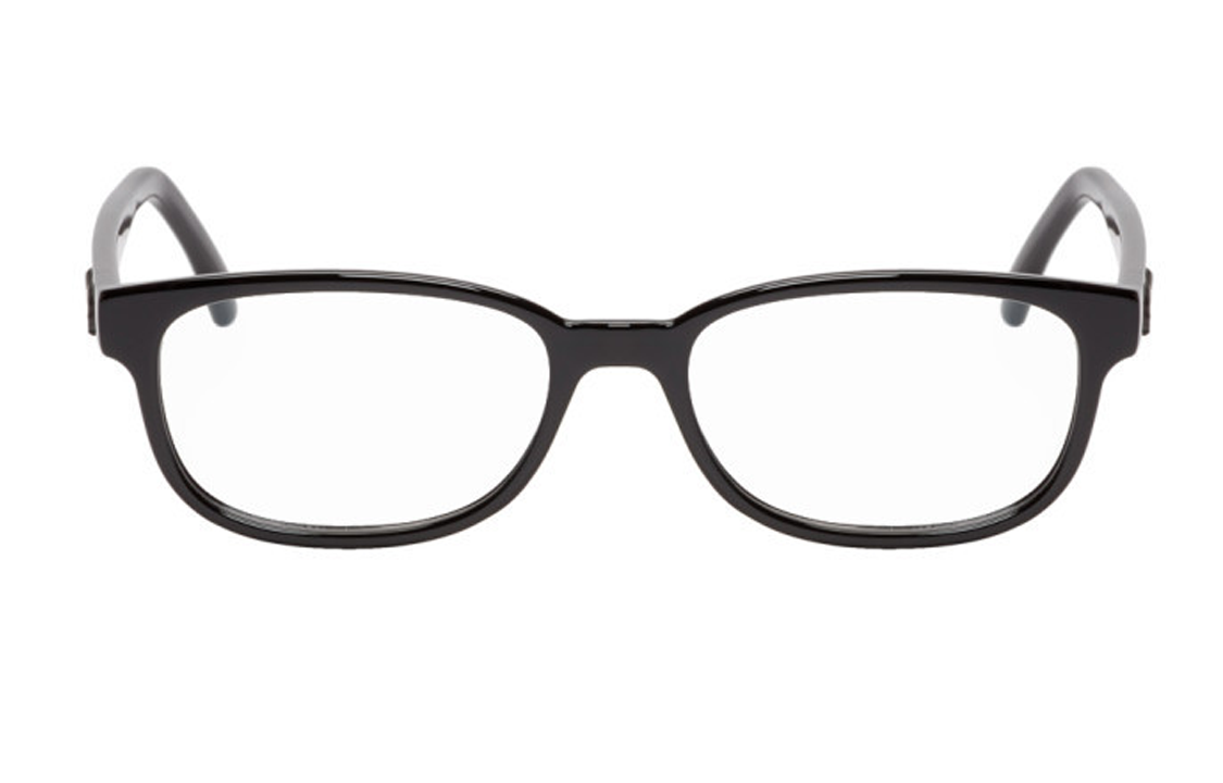 SAINT LAURENT Acetate Plate Oval Eyeglass Frames Men's Black