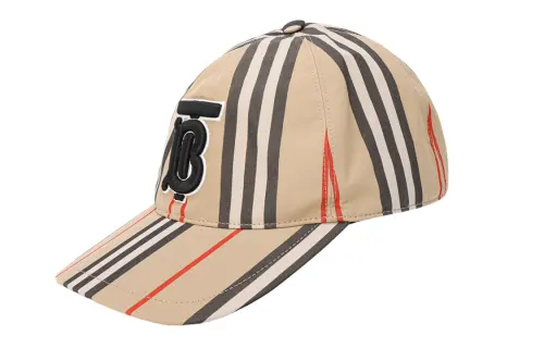 Burberry Vintage Check Cotton Baseball Cap Monogram Motif Archive Beige