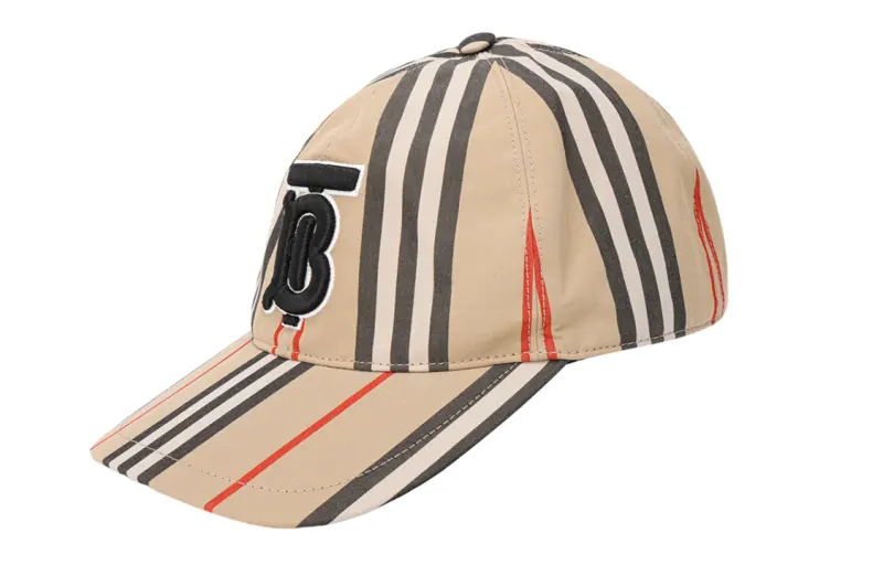 Burberry Vintage Check Cotton Baseball Cap Monogram Motif Archive Beige