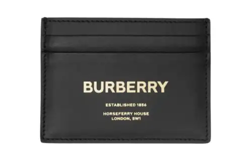 Burberry Calfskin Card Holder Men's Black