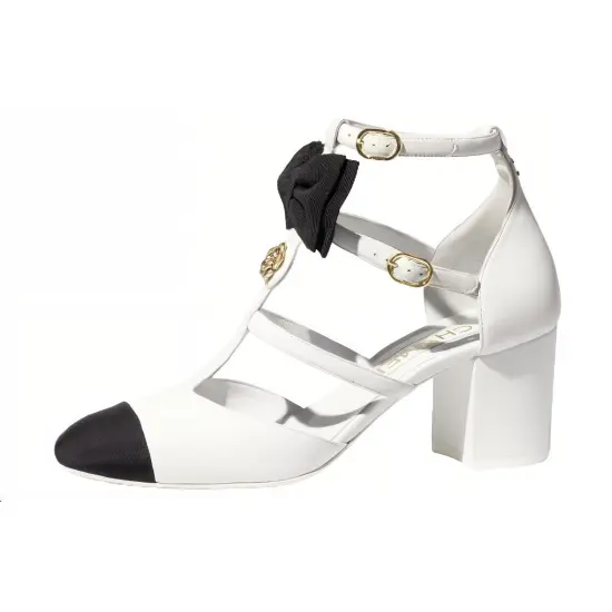 CHANEL Mary Jane Shoes Women's White