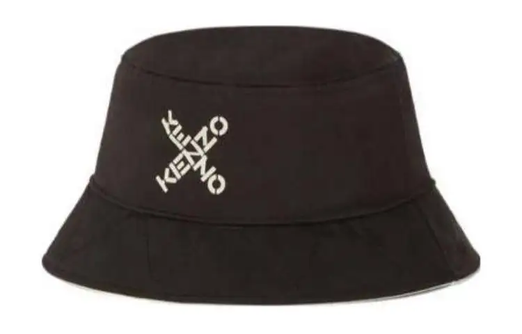 KENZO Logo Polyester Bucket Hats Men's Black