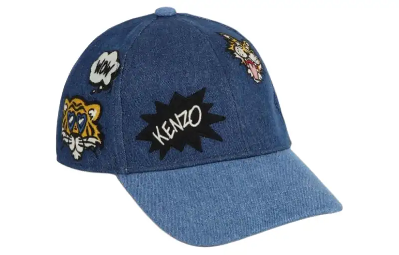 KENZO Logo Embroidered Denim Cap